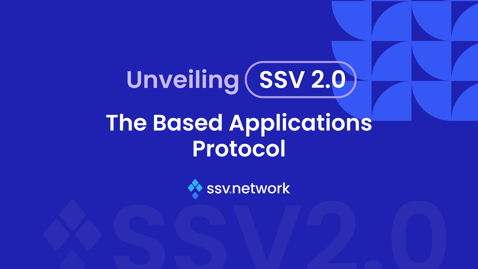 SSV DAO Launches "SSV 2.0" Framework, Empowering bApps on Ethereum