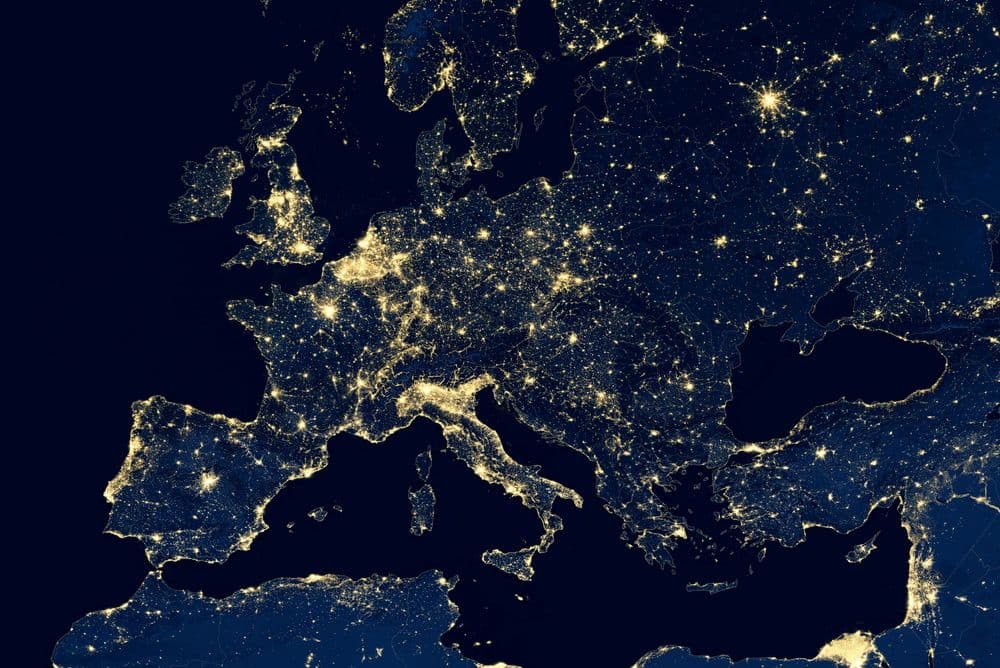 Europe lights off